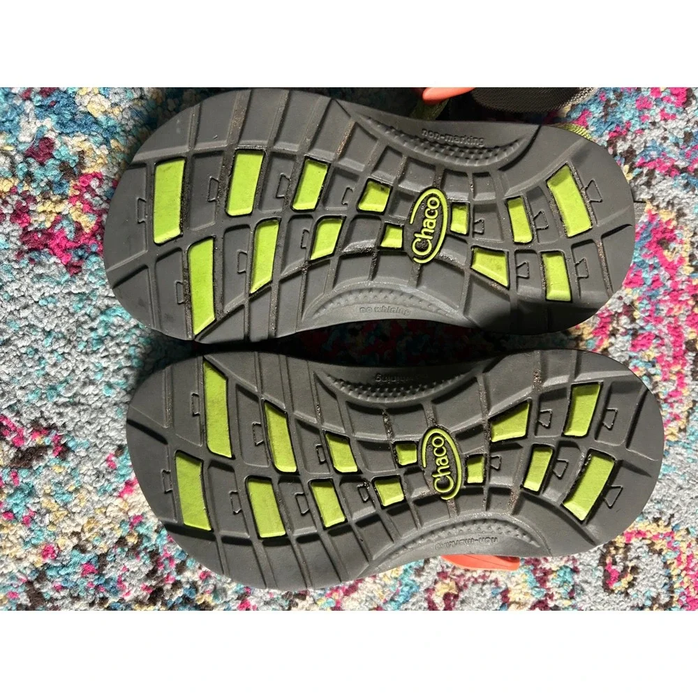Chaco Z/1 Ecotread Sandals Green Orange Strappy Athletic Outdoor Kids 1